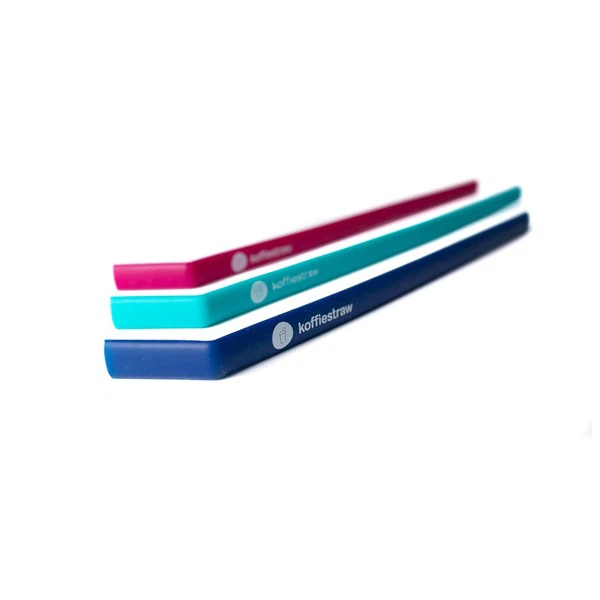 Branded Logo Reusable Flat Silicone Eco Straw For Coffee